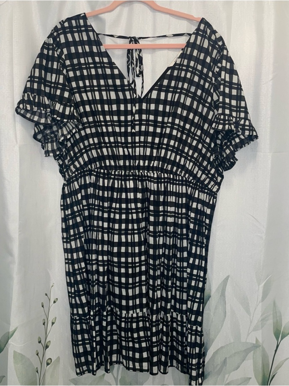 Terra & Sky Cottagecore Gingham Smocked Dress 2X
